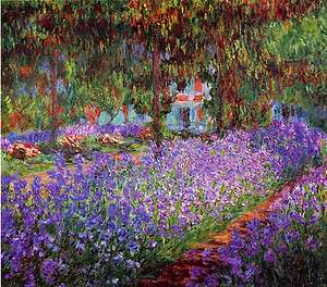 Garden in Giverny by Claude Monet 20x20 Art on Canvas  