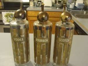   Coronet 22K Gold Decanters Scotch, Vodka, Whiskey & Pourers  