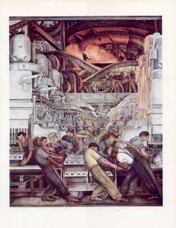 DIEGO RIVERA vintage print made in 1939 MAN AND MACHINERY  