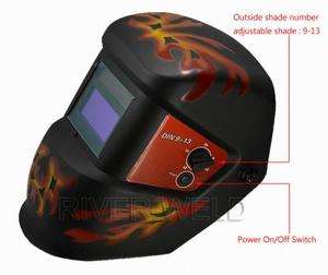 Auto Darkening Welding Helmet Solar Autodark mask with fire colour 