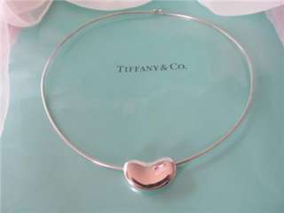   Co. Elsa Peretti Large Bean Oval Slide Choker Sterling Silver Necklace