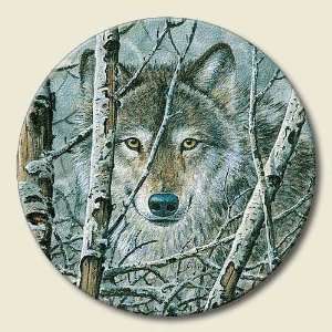 Wolf in Trees Glass Lazy Susan* RETIRED *:  Kitchen 