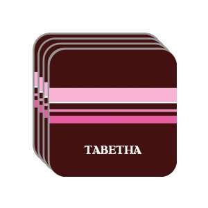Personal Name Gift   TABETHA Set of 4 Mini Mousepad Coasters (pink 