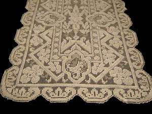 Beautiful Antique Filet Lace Table Runner  