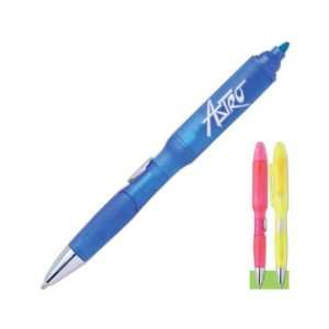  Neon pen highlighter with molded grip.