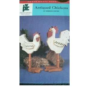  ANTIQUED CHICKENS   DECORATIVE PAINTING   TOLE PAINTING BY 