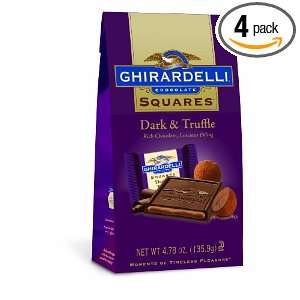   Chocolate Squares, Dark & Truffle Filled, 4.78 Ounce Bags (Pack of 4