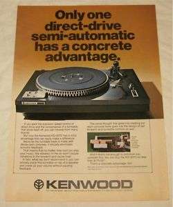 Vintage Kenwood KD 3070 Turntable PRINT AD 1978  