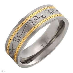  Nice Brand New Gentlemens Band Ring Crafted In 14K/Ti Gold 