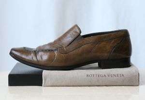 BOTTEGA VENETA Mens Brown Leather Loafer Shoes 7.5/40.5  