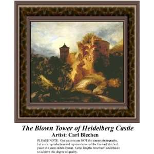  The Blown Tower of Heidelberg Castle, Counted Cross Stitch 