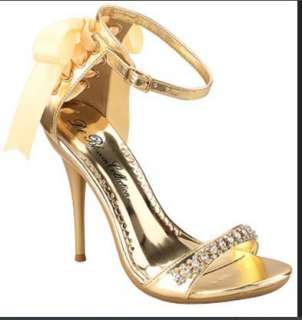 Crystal High Heels Sandals Bow Stiletto Wedding Shoes  