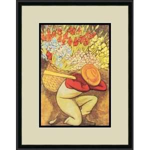 El Vendedor De Flores by Diego Rivera   Framed Artwork  