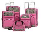 Rockland Fashion Expandable 4 Piece Luggage Set   Lime Zebra