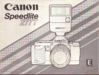 Canon SpeedLite 277T Instruction Manual Original  