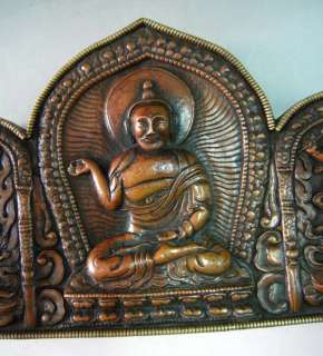 11 Old Tibet Tibetan Bronze 3 Buddha Ghau Shrine Box  