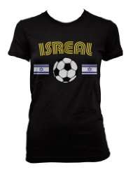 Cybertela) Israel Flag Soccer Ball Junior Girls T shirt Country 