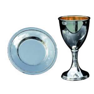   Curvy Kiddush Cup and Saucer Set    Shabbat Reflection: Home & Kitchen
