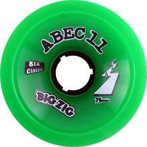  Abec 11 Classic Bigzigs 75mm 81a Green Longboard Wheels 