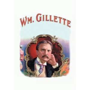 Exclusive By Buyenlarge Wm. Gillette Cigar Label 12x18 Giclee on 