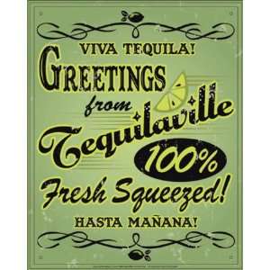  Alcohol Metal Tin Sign ~ Tequilaville ~ Approx 12 x 15 