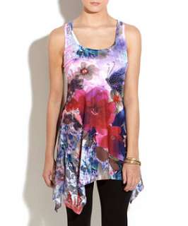   Purple and Red Floral Handkerchief Vest Top  252449560  New Look