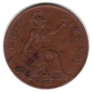  1927 UK Great Britain England Large Penny Coin KM#826 