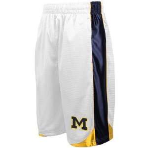 Michigan Wolverines White Vector Workout Shorts (Small):  