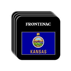 US State Flag   FRONTENAC, Kansas (KS) Set of 4 Mini Mousepad Coasters