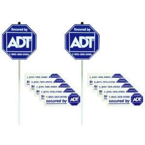  2 Authentic ADT Security Sign with 10 Double Sided 