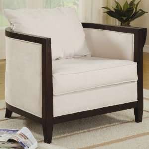  Upholstered Accent Chair with Exposed Wood