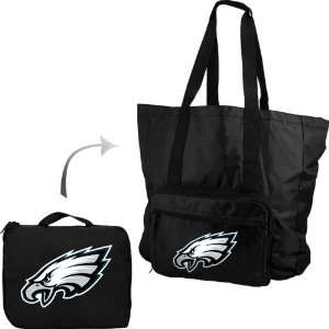   Eagles Black Fold Away Tote Bag Travel Pack
