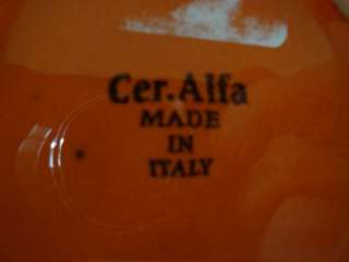 ORANGE POTTERY BOWL made in ITALY Cer.Alfa  