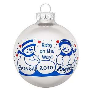  Personalized Baby On The Way Glass Ornament