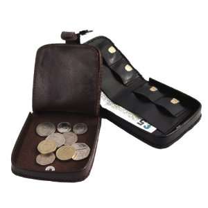  Deluxe Leather Change Tray Coin Purse, Black [Kitchen 