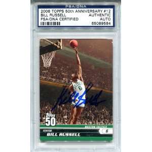 Bill Russell Autographed 2008 Topps Card: Sports 