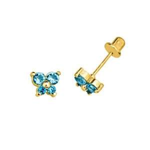  14K Yellow Gold Plated 5.2mm(H)x5.9mm(W) CZ Butterfly 