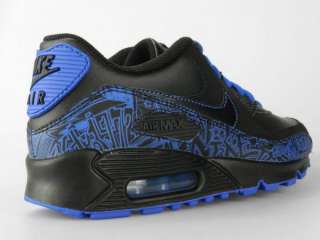 NIKE AIR MAX 90 GS NEW Boys Girls Youth Black Blue Shoes Size 5.5Y 