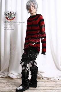 Punk Mohair ladder Stripe Sweater Jumper/Dress ★2PC LOT  