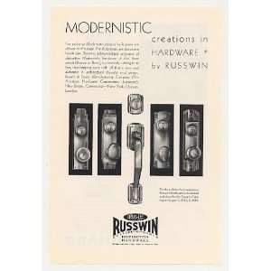  1930 Russwin Modernistic Door Hardware Print Ad