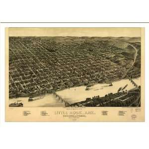  Historic Little Rock, Arkansas, c. 1887 (L) Panoramic Map 