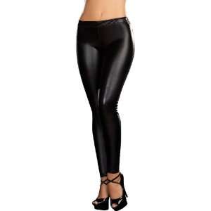 Lets Party By DreamGirl Liquid Black Leggings Adult / Black   Size 
