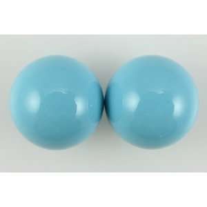  16mm blue shell pearl round beads half drilled earrings 
