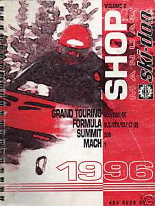 1996 SKI DOO SHOP MANUAL FORMULA, SUMMIT,MACH 1,TOURING  