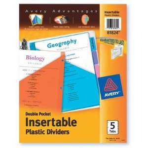  Avery 81824 Big Tab Two Pocket Insertable Plastic Dividers 