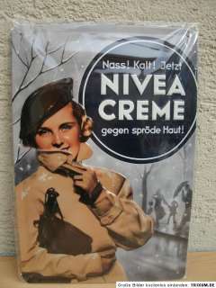 Nivea   Blech Schild, Werbung von 1938 Neu & OVP  