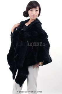 Brand New Mink Fur Knitted Cape/Poncho/Wrap/Shawl/Stole  