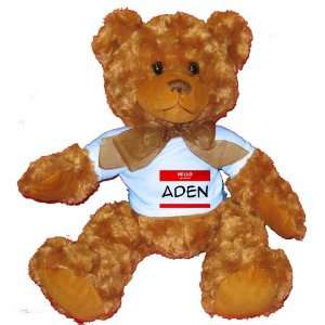  HELLO my name is ADEN Plush Teddy Bear with BLUE T Shirt 