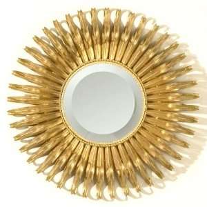  Round Gold Leaf Sunburst Mirror 