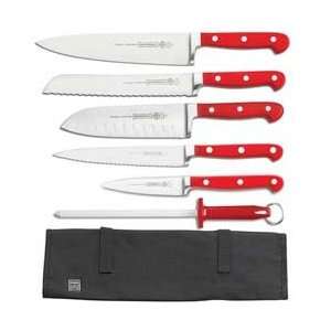   KIT Mundial   Professional Red Handle 7 Piece Knife Set Kitchen